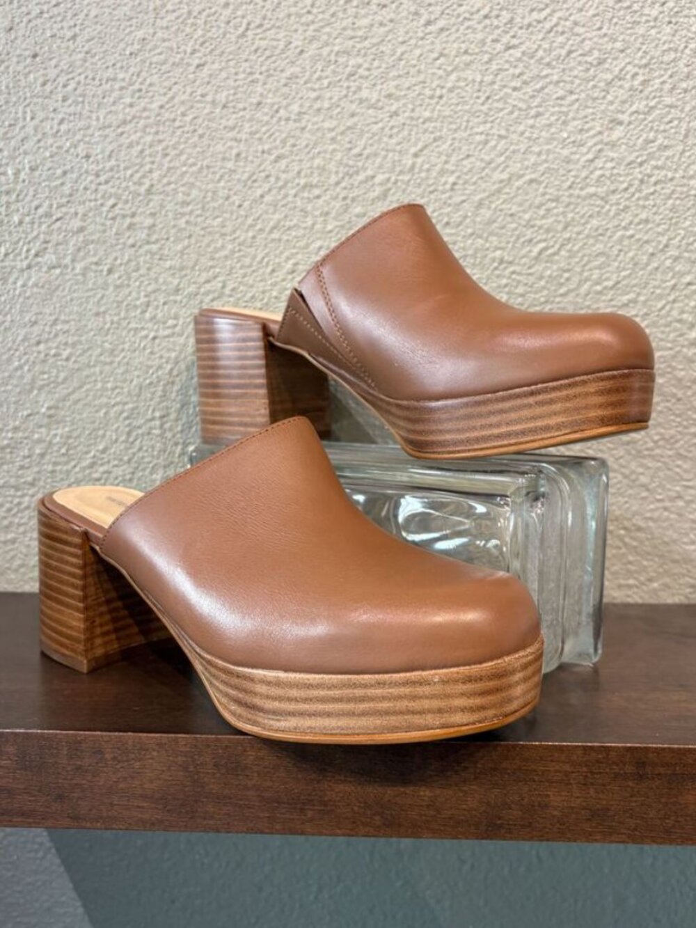 Intentionally Blank Facts Clog Tan Leather
